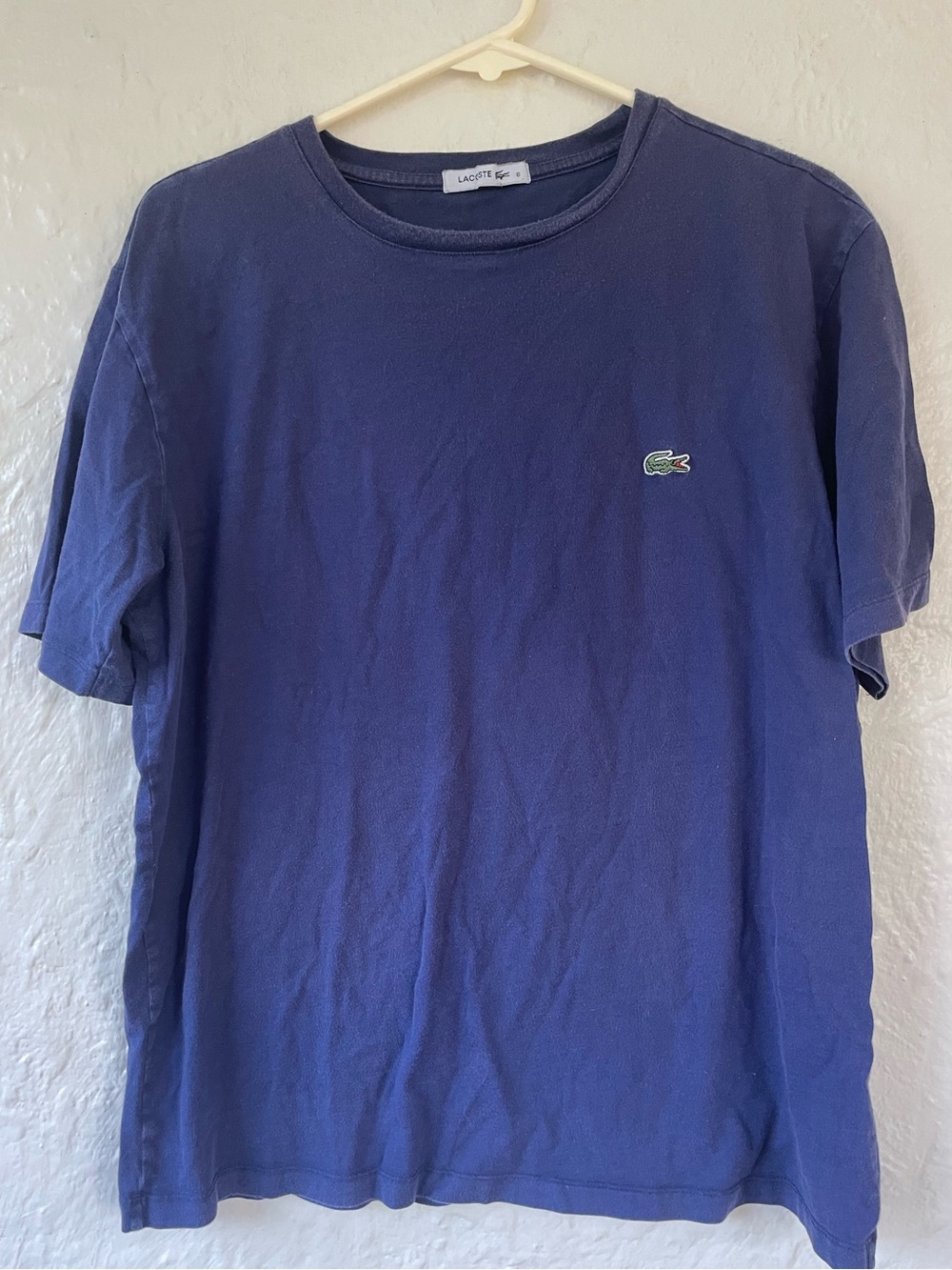 Lacoste men’s blue pullover crewneck lightweight short sleeve T-shirt; 6